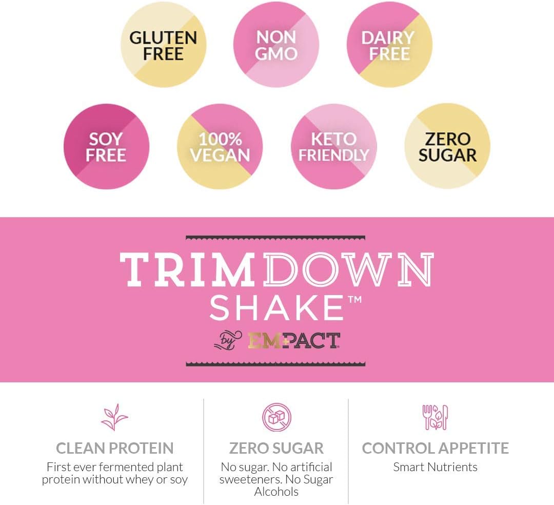 Vegan Vanilla Cinnamon Trimdown Shake - Empact Bars Protein Powder - Keto, Gluten-Free, Non-GMO - 1.65 lb
