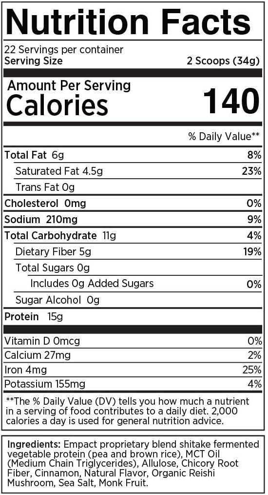 Vegan Vanilla Cinnamon Trimdown Shake - Empact Bars Protein Powder - Keto, Gluten-Free, Non-GMO - 1.65 lb