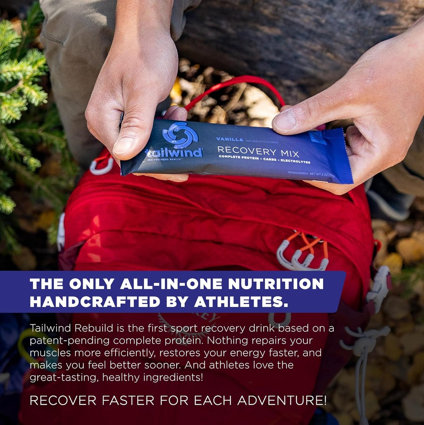 Vegan Vanilla Recovery Mix with Protein, Carbs, Electrolytes - Gluten, Soy, Dairy-Free - 12 Servings