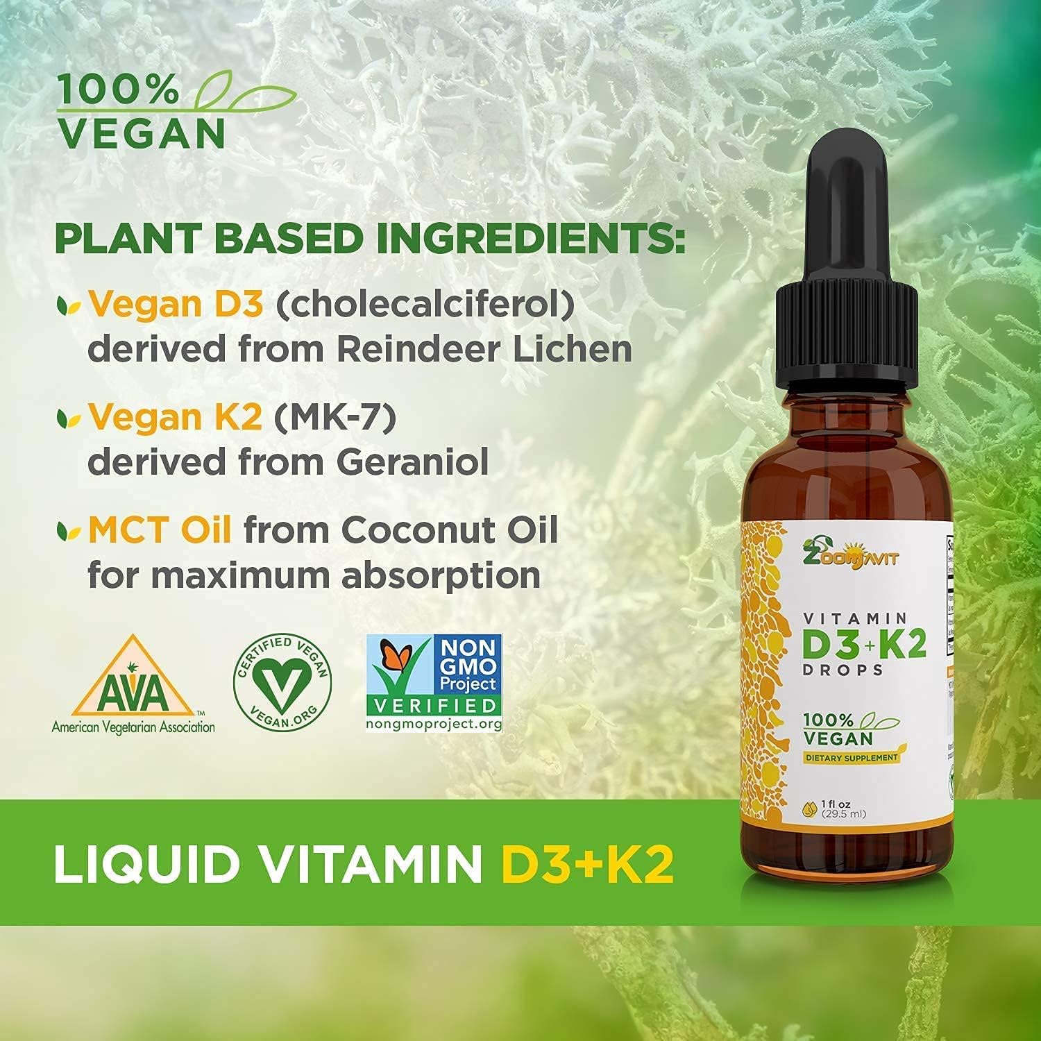 Vegan Vitamin B Complex and D3 K2 Drops for Optimal Health and Wellness