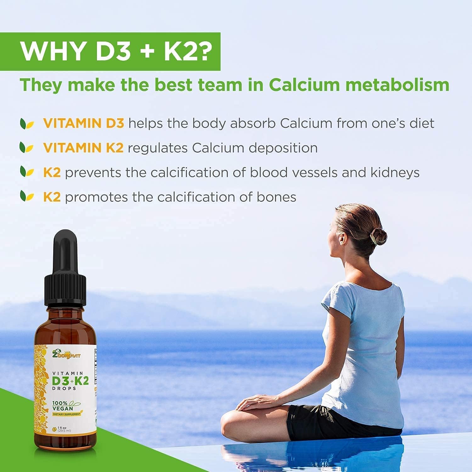Vegan Vitamin B Complex and D3 K2 Drops for Optimal Health and Wellness