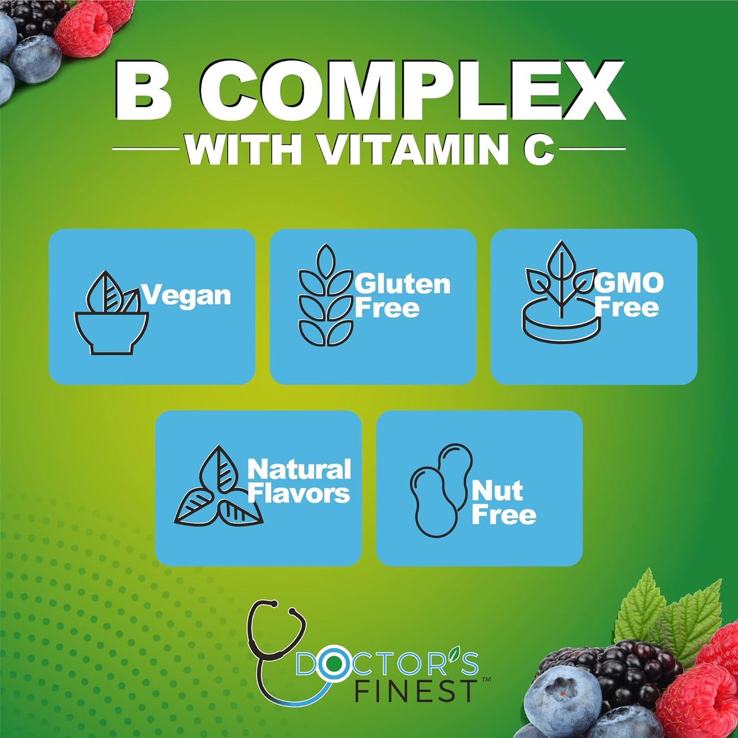 Vegan Vitamin B Complex Gummies with Natural Strawberry Flavor - Energy Support Dietary Supplement for Adults (90 Gummies)