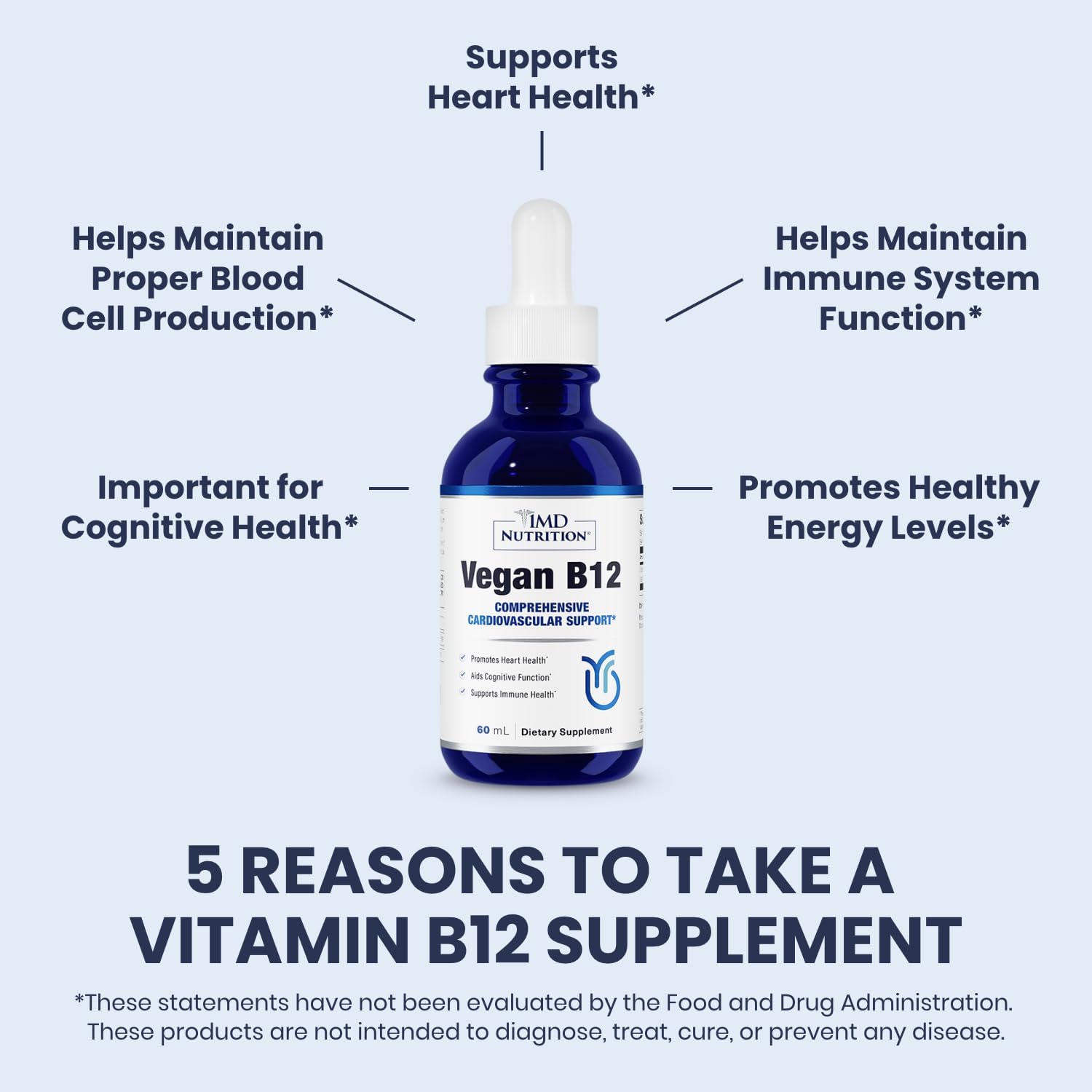 Vegan Vitamin B12 Supplement 5000mcg Methylcobalamin for Energy and Immune Support by 1MD Nutrition