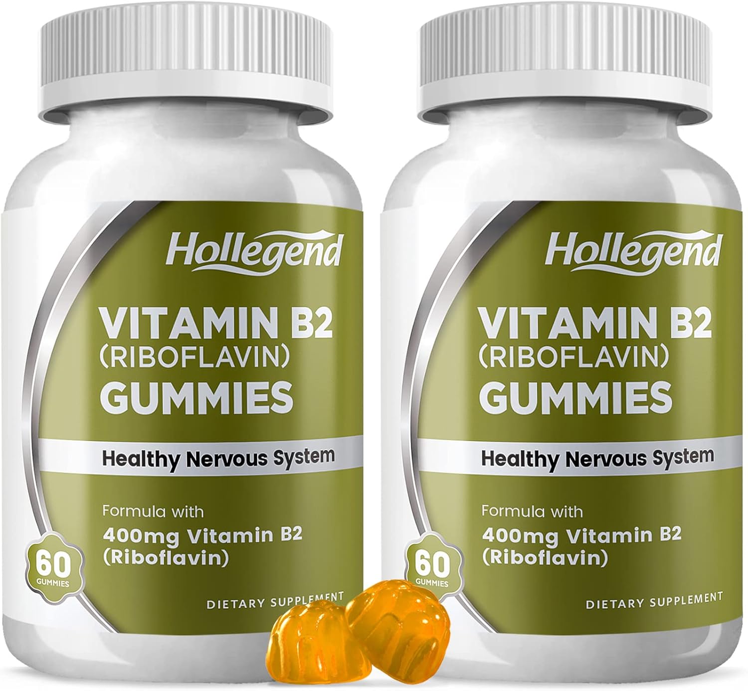 Vegan Vitamin B2 Gummies for Migraine Relief - 400mg Riboflavin Chewable Supplement, Non GMO, Orange Flavor - 120 Count