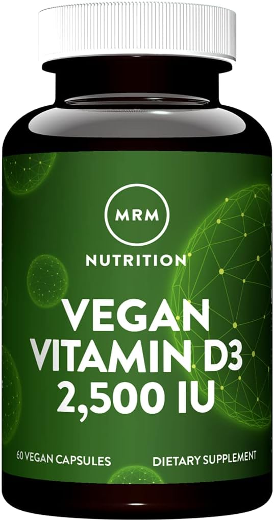Vegan Vitamin D3 2,500 IU Supplement for Bone and Immune Health - Lichen-Sourced - Supports Calcium Absorption - 60 Servings