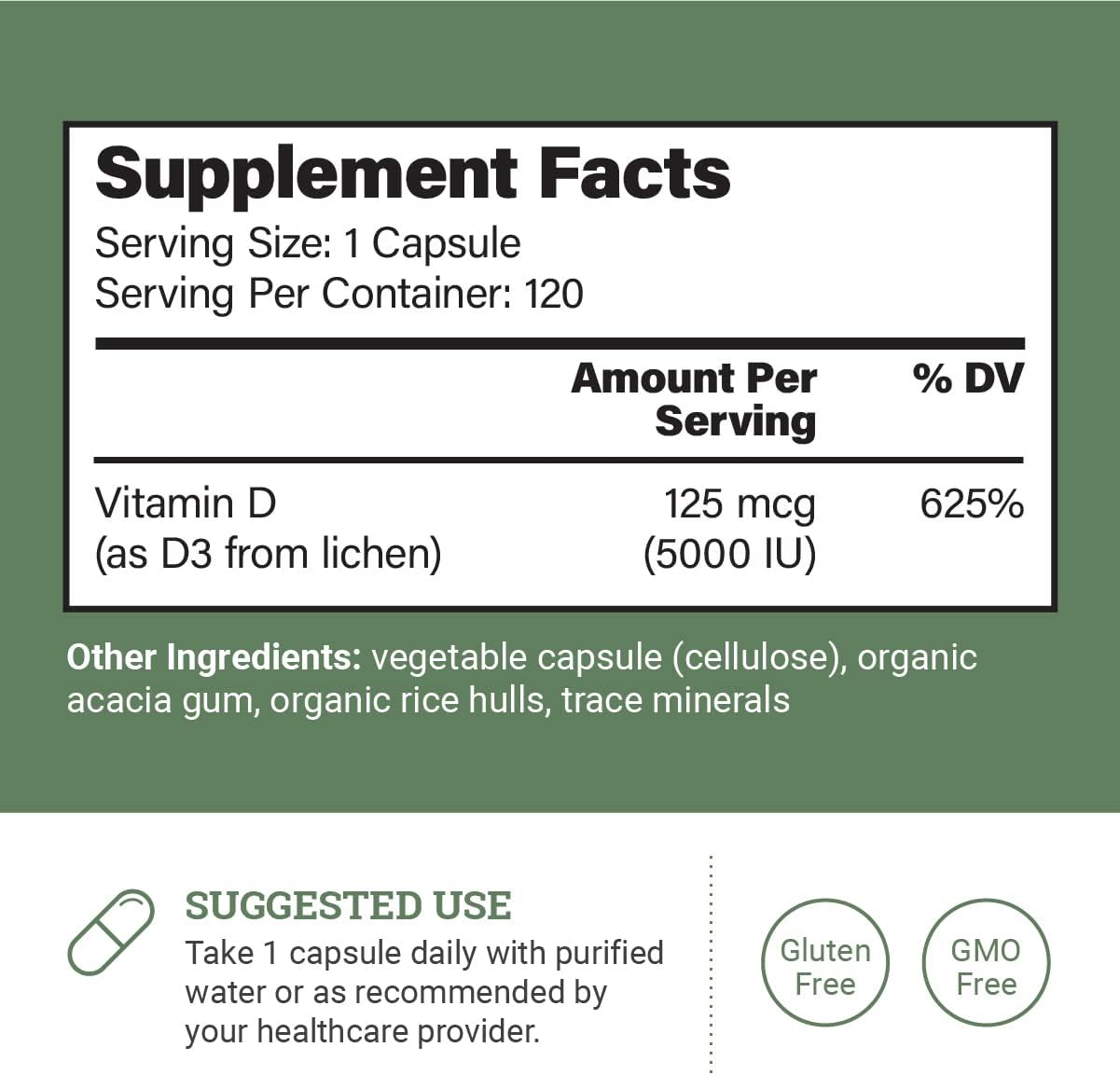 Vegan Vitamin D3 & Beet Root Powder Capsules - 120 Count - Earth Harmony Naturals
