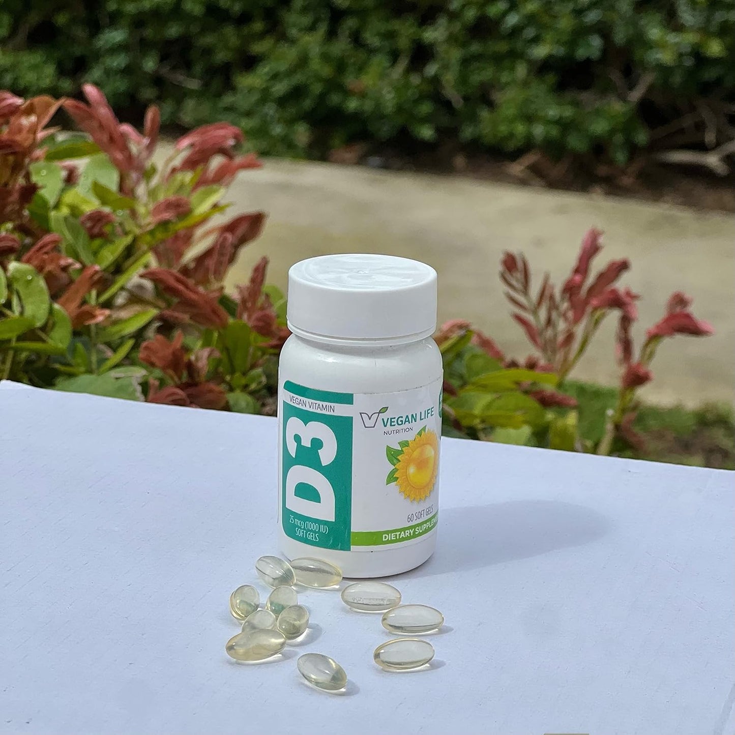 Vegan Vitamin D3 Capsules (1000 IU) for Adults - Gluten-Free, Non-GMO - Supports Bone Health & Immune System - 60 Capsules