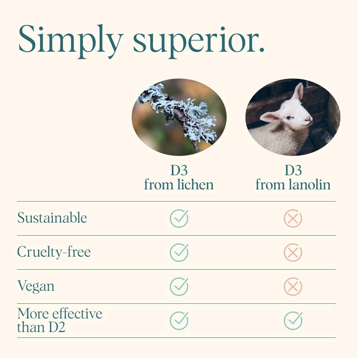 Vegan Vitamin D3 Chewables from Lichen - Bone Health, Immune Support, Mood Boost | 30 Vegan Vanilla Tablets - 2000IU, 1 Month Supply