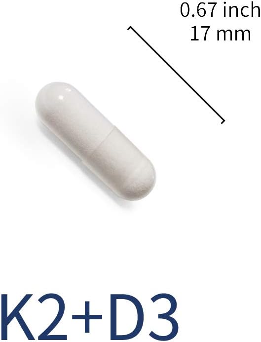 Vegan Vitamin D3 & K2 Supplement for Heart, Teeth, and Immune Support - 30 Vegetarian Capsules x 3 Pack