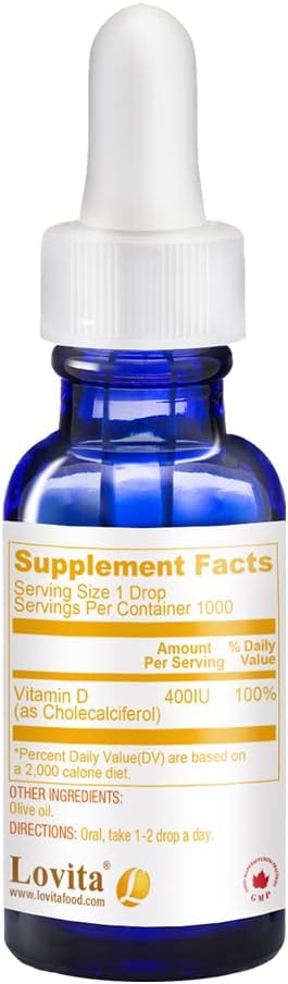 Vegan Vitamin D3 Liquid Drops - 1000 Servings, 400 IU per Serving, Ideal for Infants, Babies & Adults, Supports Healthy Bones & Teeth - 1 Fl Oz