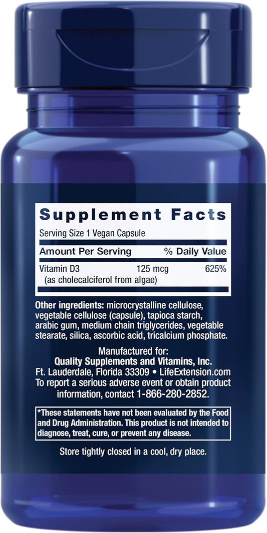 Vegan Vitamin D3 Supplement for Joint, Bone Health, and Immune Support - Non-GMO, Gluten Free (60 Count)