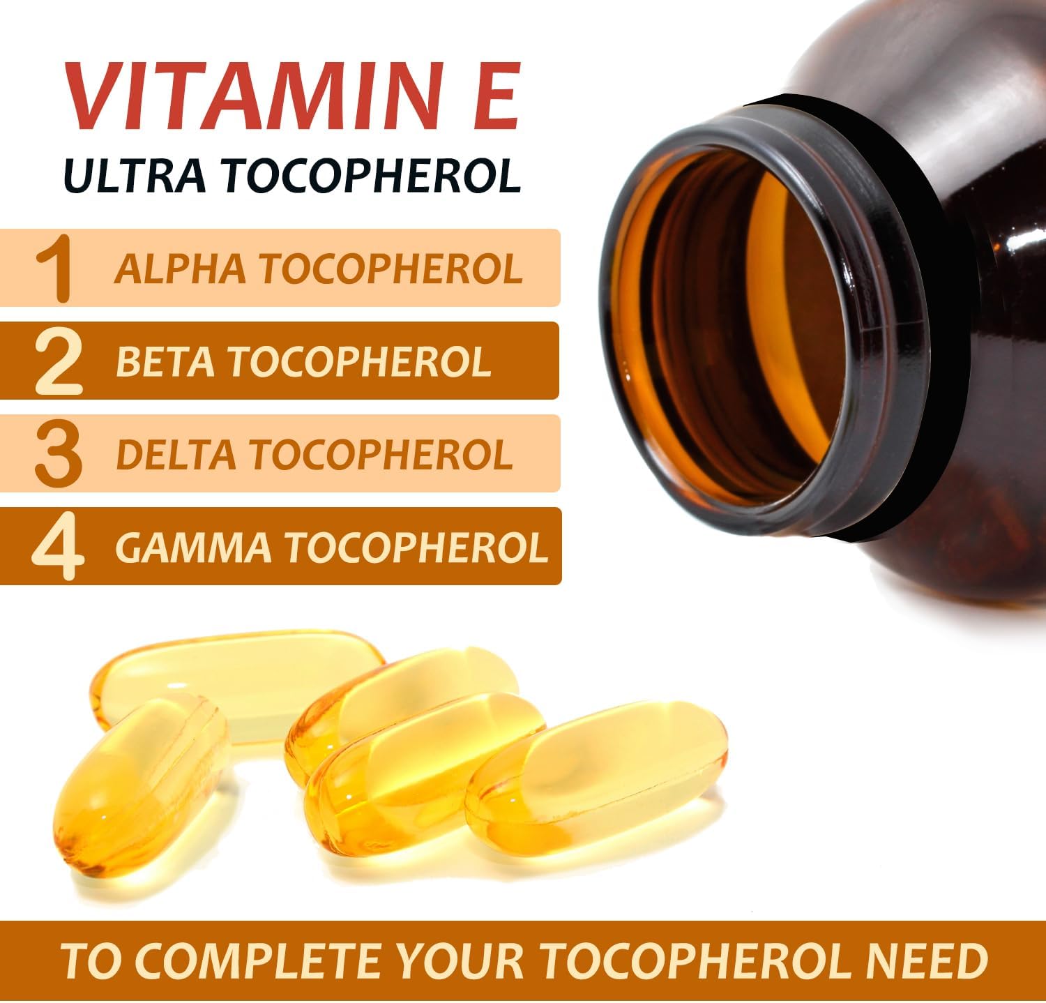 Vegan Vitamin E Supplement with All 4 Tocopherols - 1000 IU Ultra Tocopherol - Alpha, Beta, Gamma, Delta - 450mg - Kala Health - BoostGo Australia