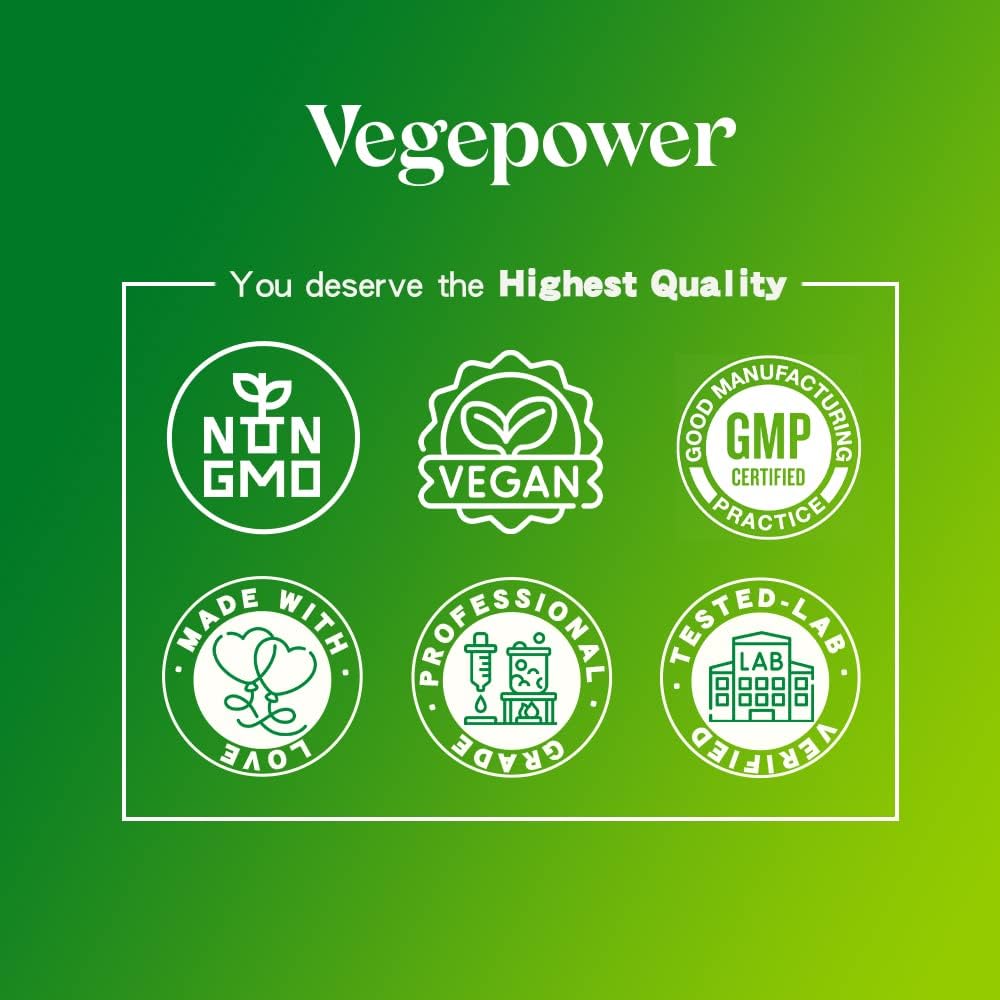 VEGEPOWER Vegan Whole Food Multivitamin for Men and Women - Organic Ingredients, B-Complex, Omega-3, Non-GMO - 180 Tablets
