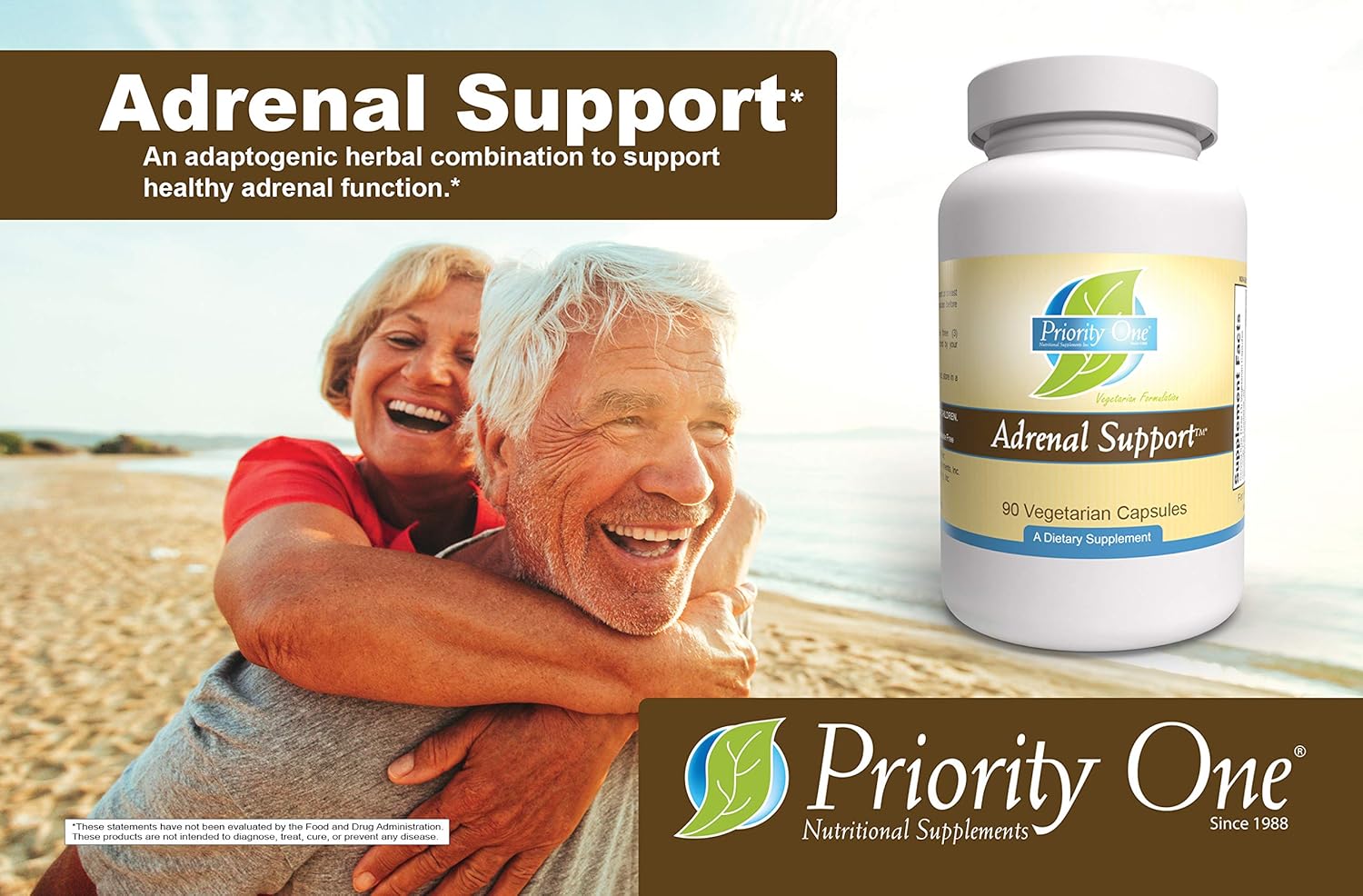 Vegetarian Adrenal Support Capsules - 90 Count by Priority One Vitamins