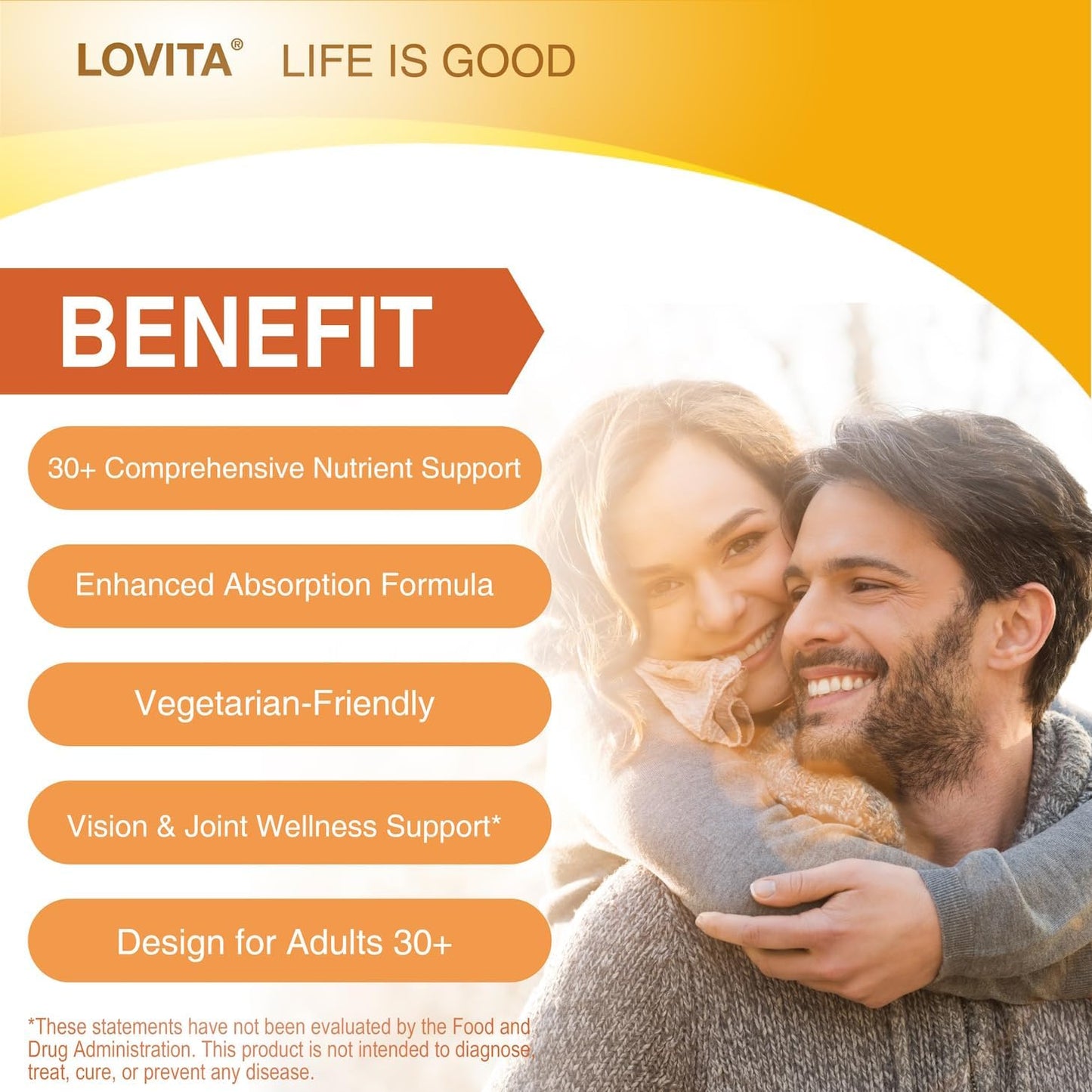 Vegetarian Adults 30+ Nutrients Bundle: Lovita Cold-Pressed Flaxseed Oil & Premium Multivitamin