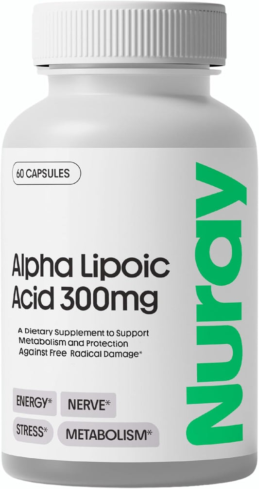 Vegetarian Alpha Lipoic Acid 300mg Capsules - Antioxidant Support for Healthy Aging & Energy Production - Gluten-Free Supplement for Nerve Function & Metabolism - 60 Count - BoostGo Australia