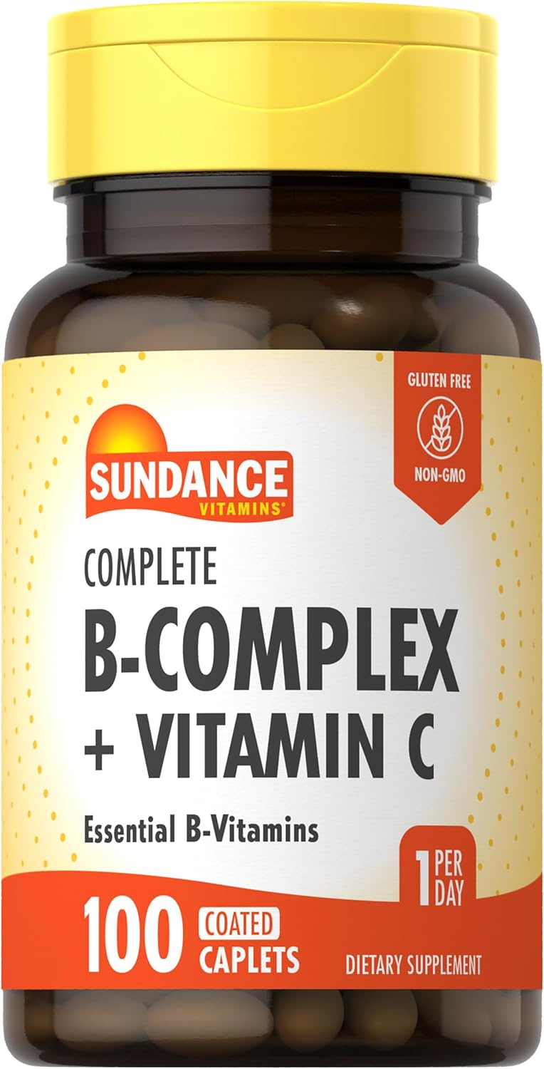 Vegetarian B-Complex with Vitamin C Caplets | 100 Count | Non-GMO and Gluten Free Formula