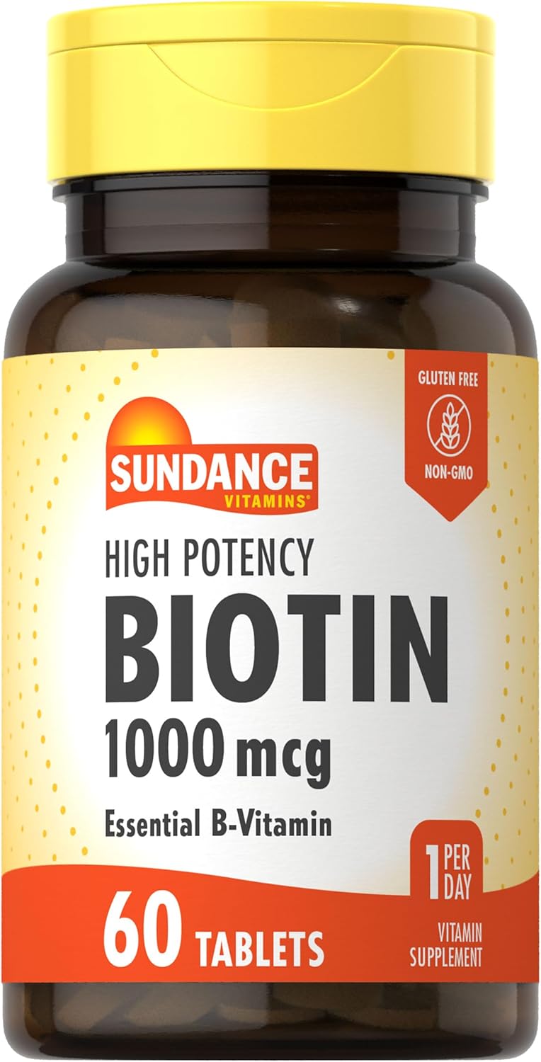 Vegetarian Biotin Supplement 1,000 mcg | High Potency B Vitamin Tablets | Non-GMO & Gluten Free