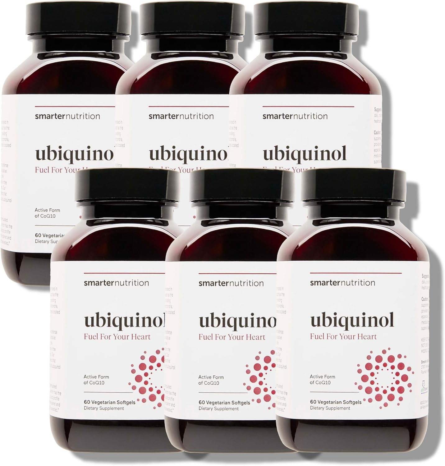 Vegetarian CoQ10 with Omega 3 Ahiflower Oil for Heart Health Support - Non-GMO, Soy Free Softgels - 6 Pack