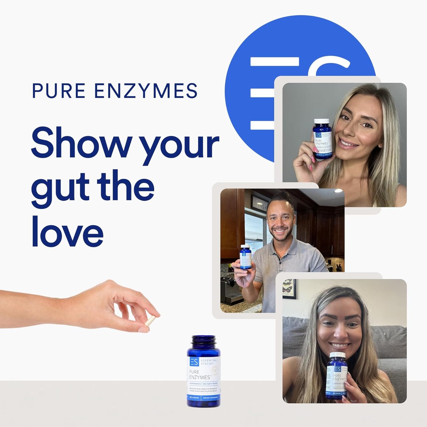 Vegetarian Digestive Enzymes Supplement - 18 Enzymes for Gluten, Dairy & Soy Free Digestion - Non-GMO (60 Capsules)