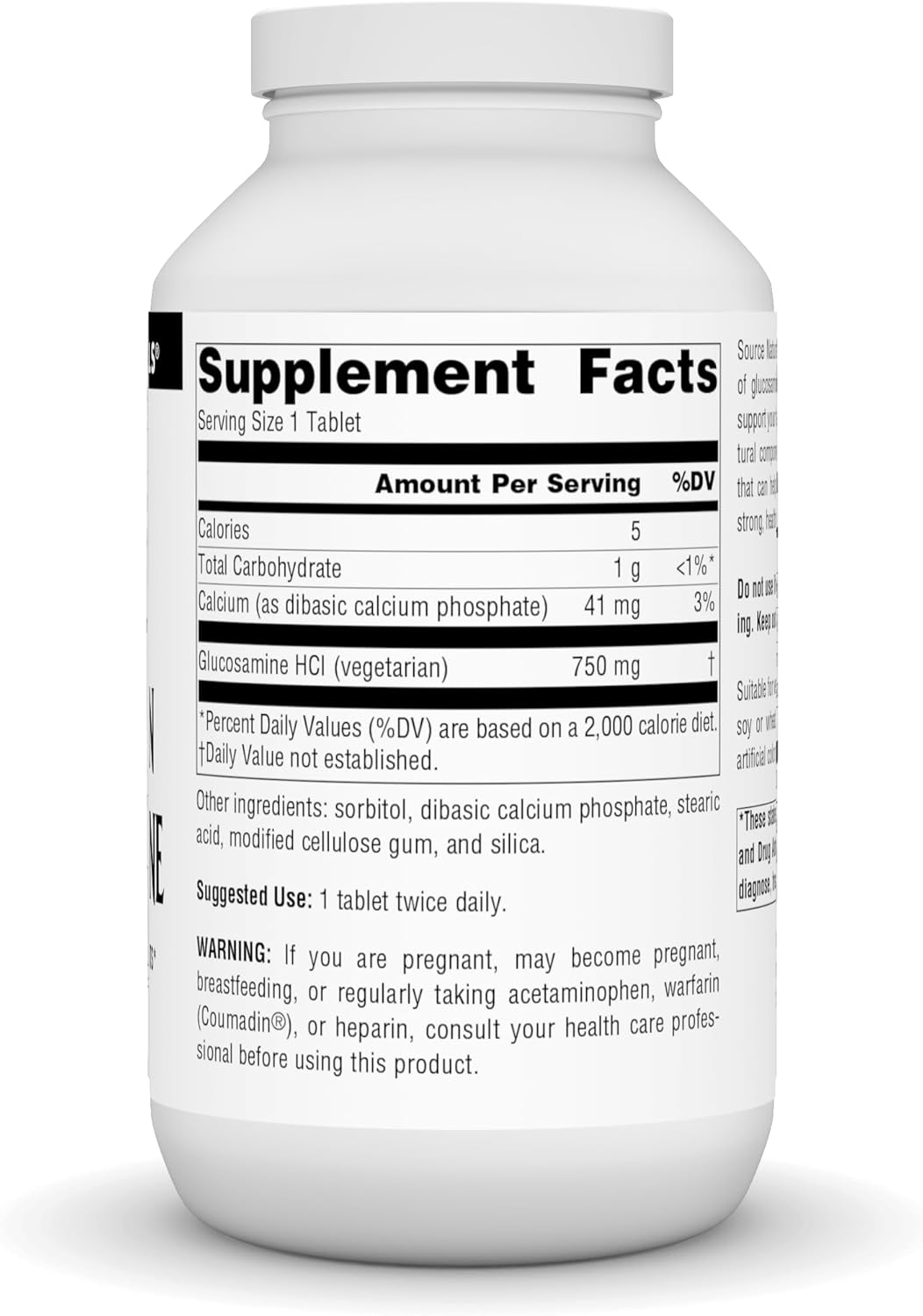 Vegetarian Glucosamine Tablets for Healthy Joints - 750mg, 240 Count