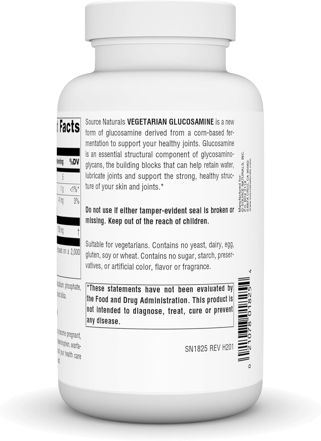 Vegetarian Glucosamine Tablets for Healthy Joints - 750mg, 120ct - Source Naturals