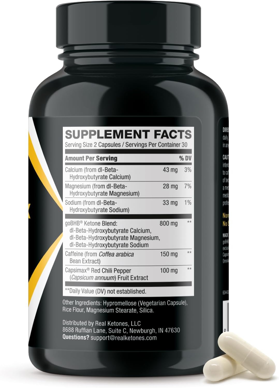 Vegetarian Keto BHB Supplement for Energy, Focus & Ketosis Support - Exogenous Ketones with Capsimax & Caffeine - Body Sculpting Diet Pills - Non-GMO - 1 Month Supply