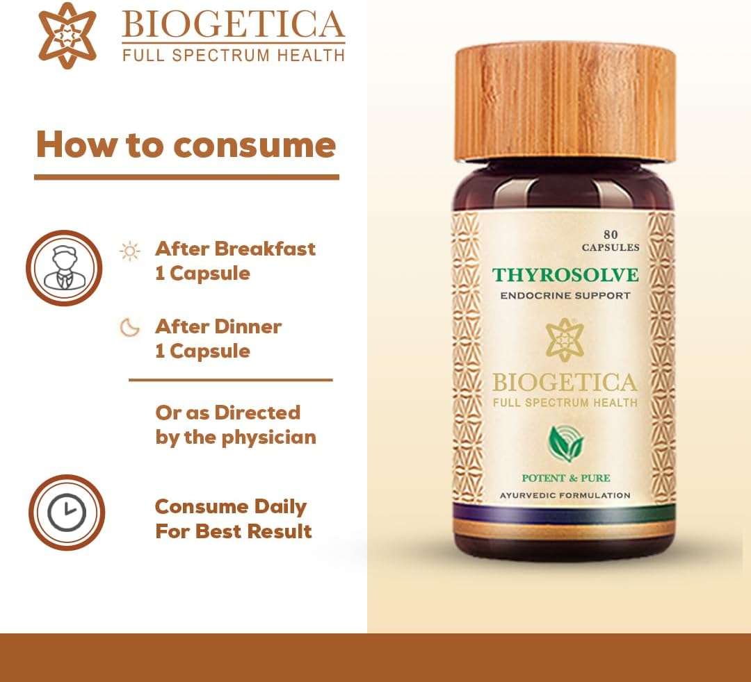 Vegetarian Non-GMO Thyroid Support Supplement - 100% Vegan Ayurveda Capsules - Natural Thyroid Aid