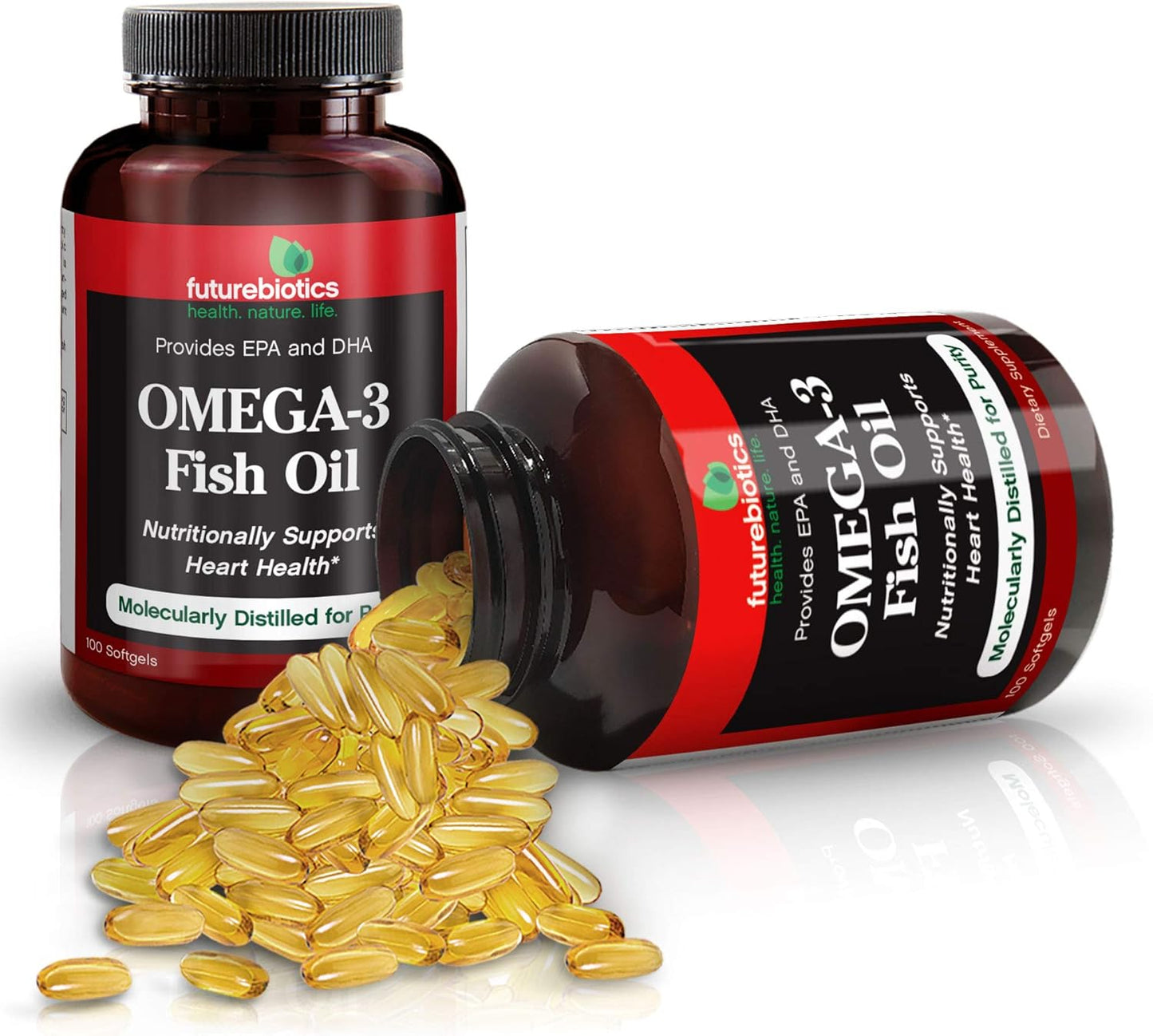 Vegetarian Omega-3 Fish Oil Supplement with 100 Softgels by Futurebiotics