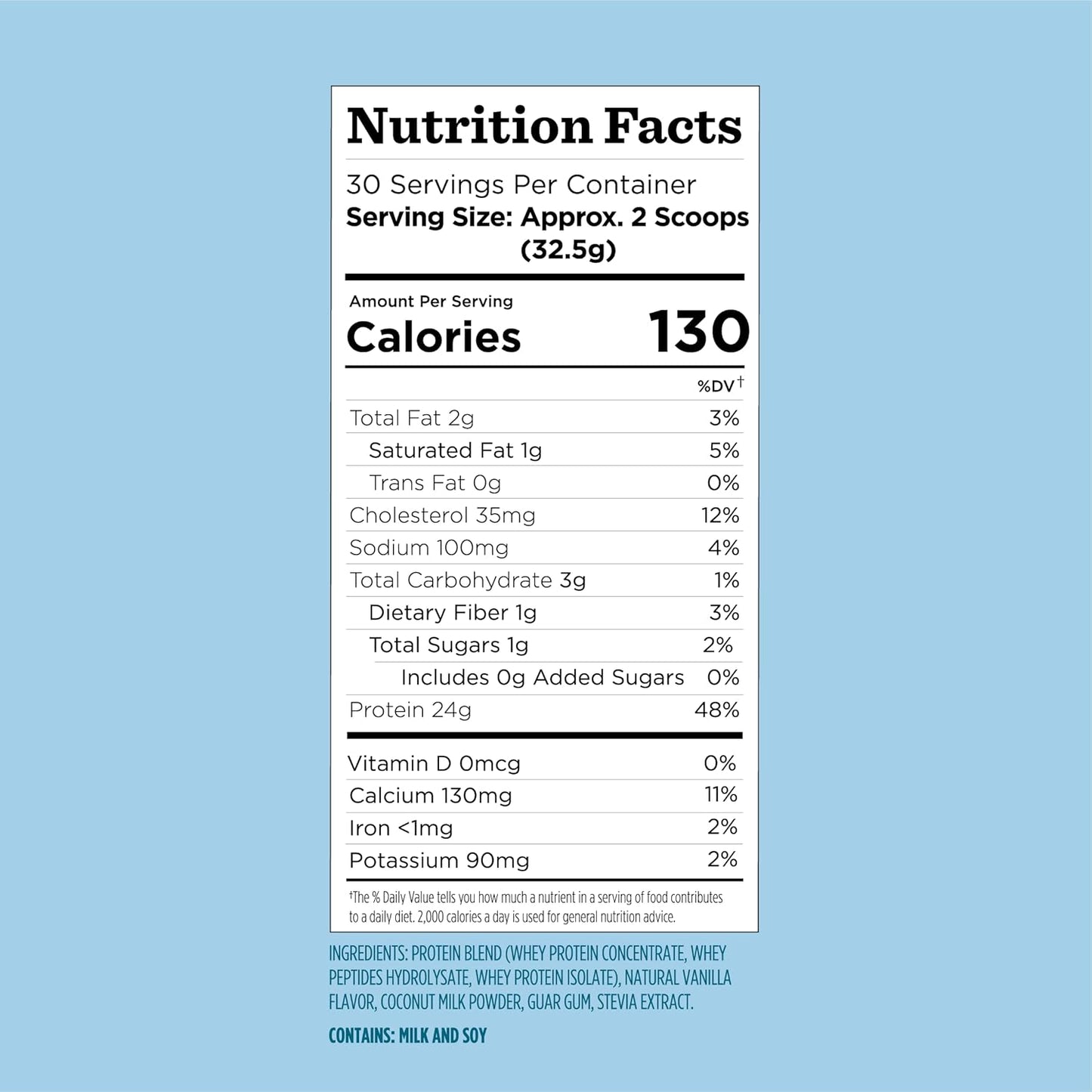 Vegetarian Vanilla Whey Protein Powder with 25g of Protein - Supports Lean Muscle & Satiety - 30 Servings