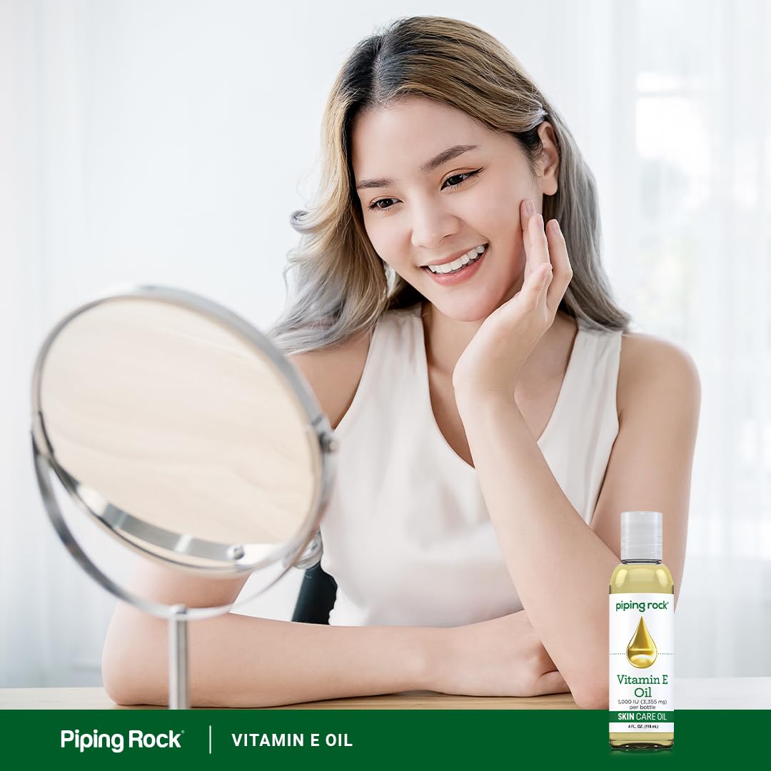 Vegetarian Vitamin E Oil for Skin, Hair, Face | 5000 IU | 4 fl oz | Nourishing Complex