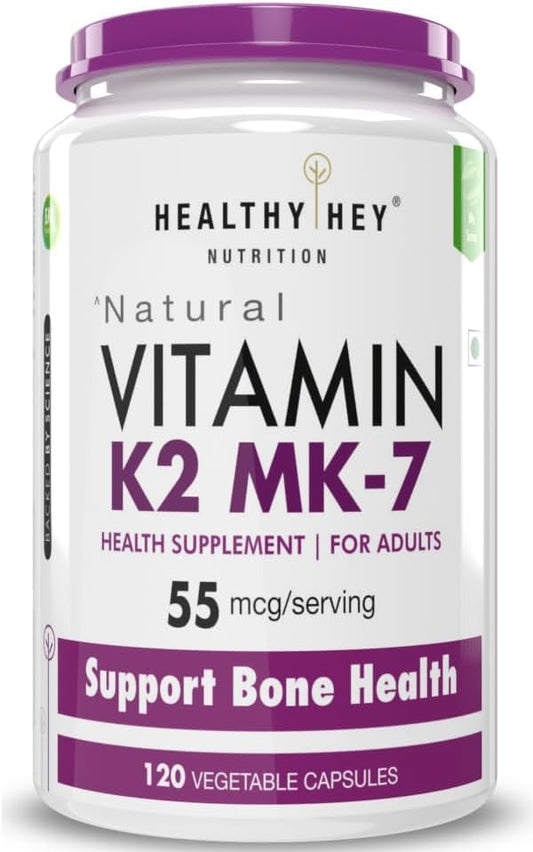Vegetarian Vitamin K2 55mcg Capsules for Bone Health - 120 Count