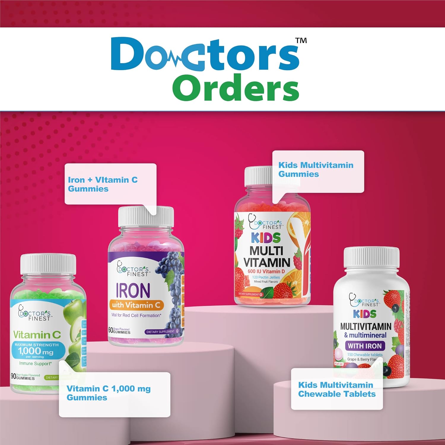 Vegetarian Zinc Gummies - 50mg, Gluten-Free, GMO-Free, Berry Flavor - 60 Count