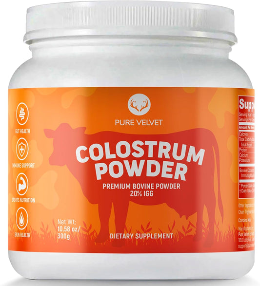 Velvet Colostrum Powder: Gut Health, Hair Growth, Immune Support - 10 oz Dairy Supplement with Lactoferrin & Immunoglobulins - BoostGo Australia