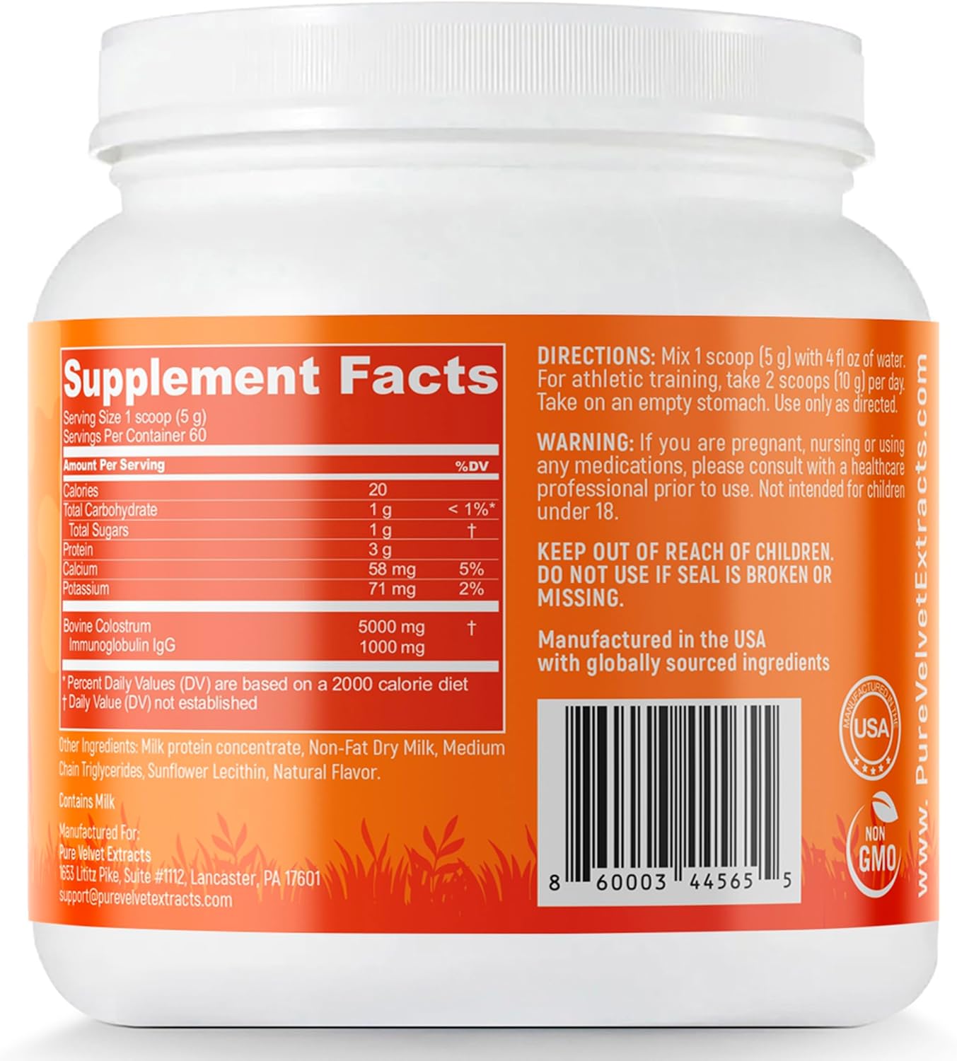 Velvet Colostrum Powder: Gut Health, Hair Growth, Immune Support - 10 oz Dairy Supplement with Lactoferrin & Immunoglobulins - BoostGo Australia