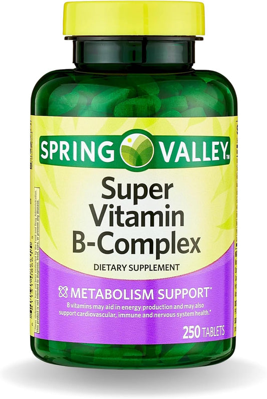 VENANCIO'S SHOP Super Vitamin B Complex Tablets - Spring Valley, 250 Count Dietary Supplement
