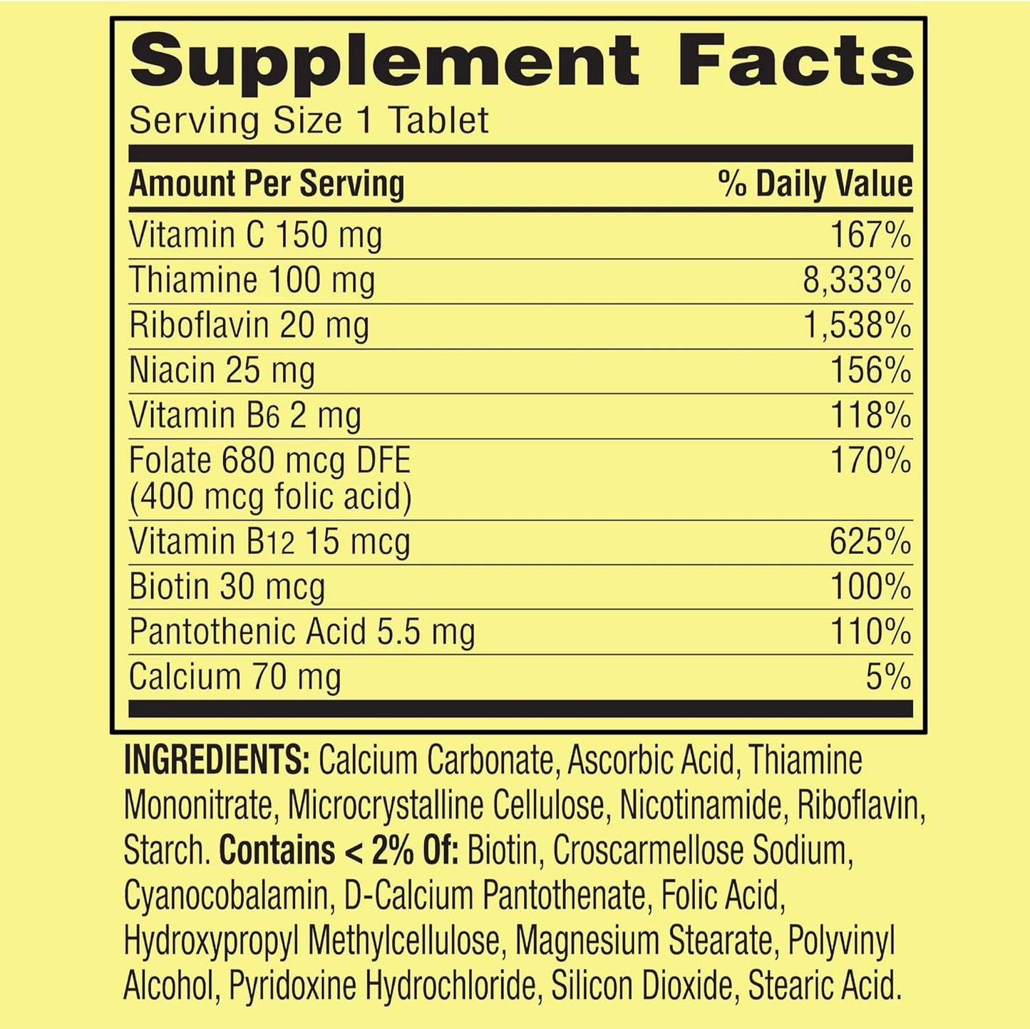 VENANCIO'S SHOP Super Vitamin B Complex Tablets - Spring Valley, 250 Count Dietary Supplement
