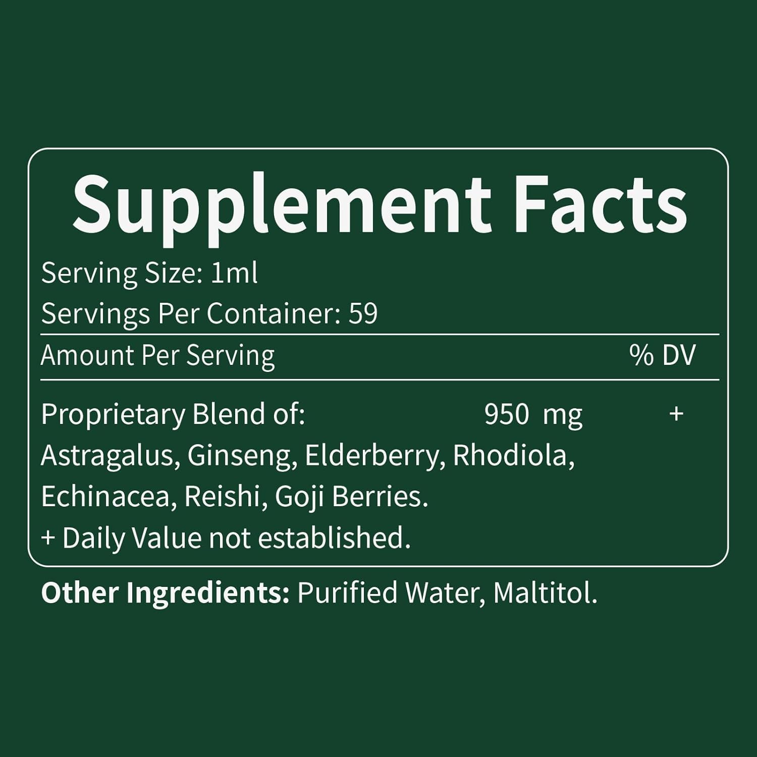 Verdeherb Astragalus Root Extract Drops with Rhodiola Rosea, Echinacea, Elderberry, Reishi & Ginseng - Immune System Support Tincture - 2oz