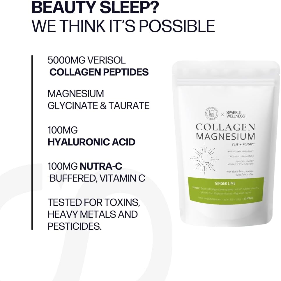 VERISOL Collagen Magnesium Rest + Restore Supplement (Ginger Lime) - Calming Nightly Beauty Routine by Lauren Roxburgh