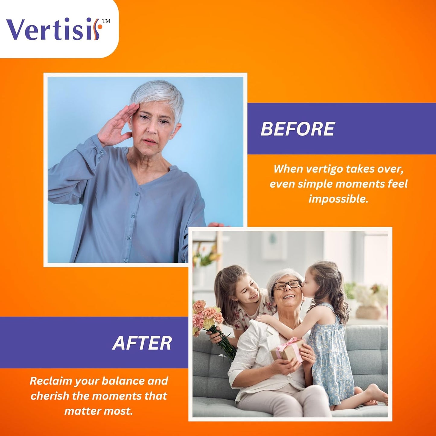 Vertisil Real Medicine: 4 Bottles of 60 Capsules for Vertigo Relief by Scientific Health