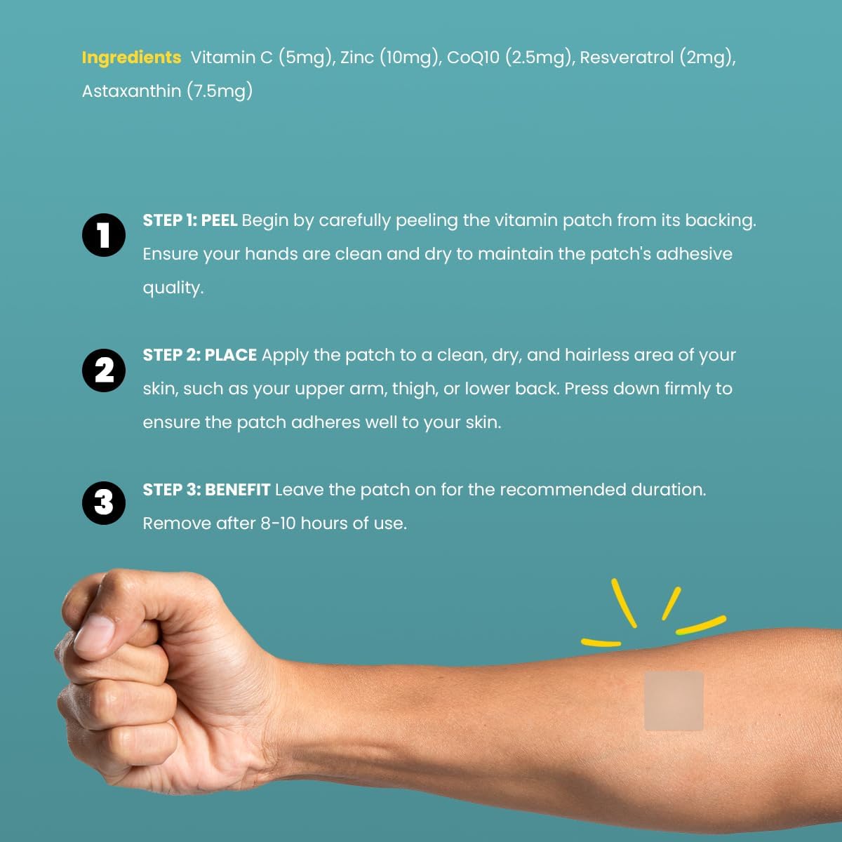 Veru Wellness CoQ10 Plus Daily Patches - Extended Release Coenzyme Q10, 8-10 Hours (42 Day Supply)