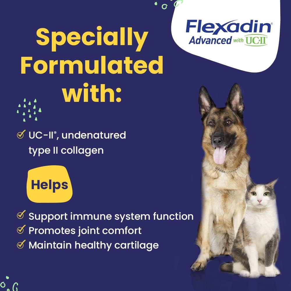 Vetoquinol Flexadin Advanced Hip and Joint Supplement for Dogs and Cats with UC-II Collagen - Vet-Approved Formula, 30 Chews - BoostGo Australia