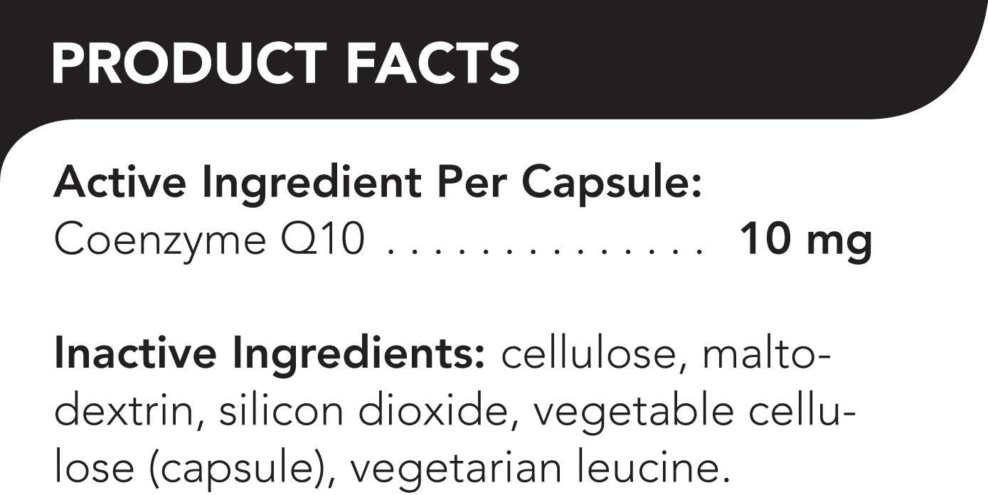 VetriScience Coenzyme Q10 10mg Capsules - 100 Count