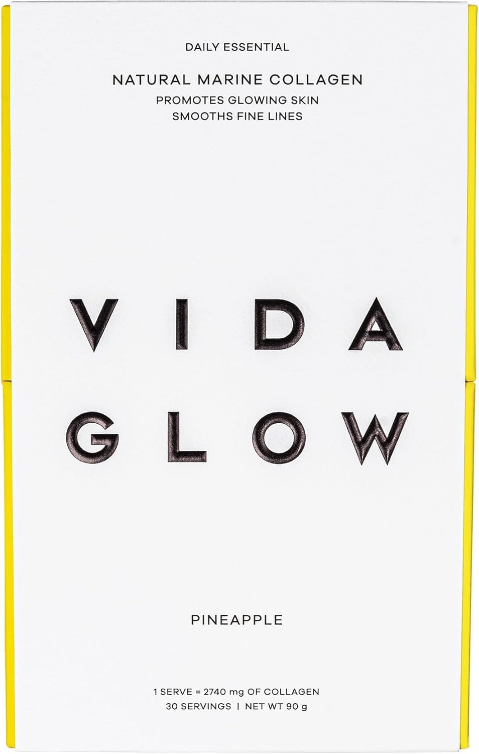 Vida Glow Pineapple Marine Collagen Sachets - Promotes Glowing Skin & Reduces Fine Lines (30 Sachets)