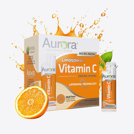 Vida Lifescience Aurora Nutrascience Liposomal Vitamin C 1000mg Immune Support 30 Single Serve Packets 21.7oz - BoostGo Australia