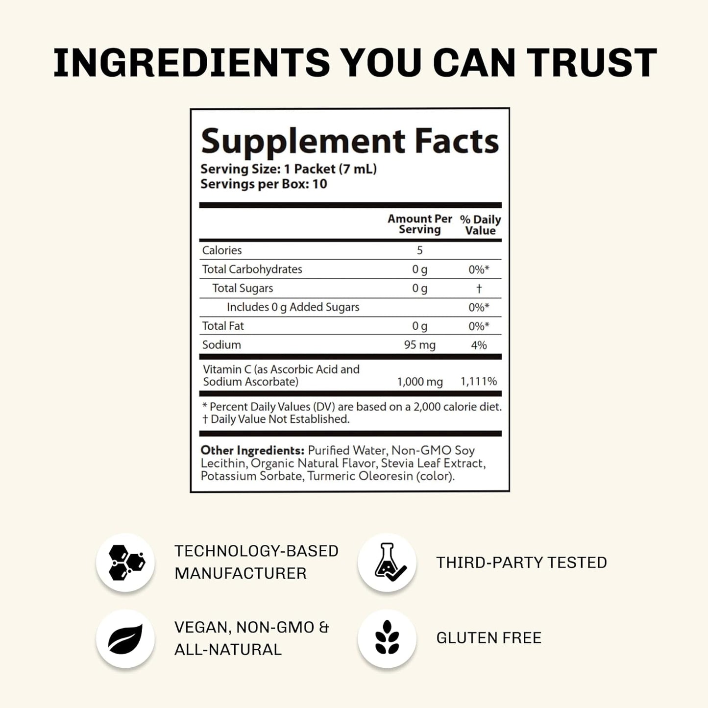 Vida Lifescience Aurora Nutrascience Liposomal Vitamin C Micro-Pack, Immune Support, 1,000mg, Gluten Free, Non-GMO, 10 Packets
