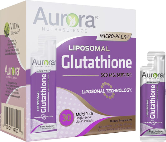 Vida Lifescience Aurora Nutrascience Liquid Glutathione 500mg Immune Support Antioxidant - 30 Packets - BoostGo Australia