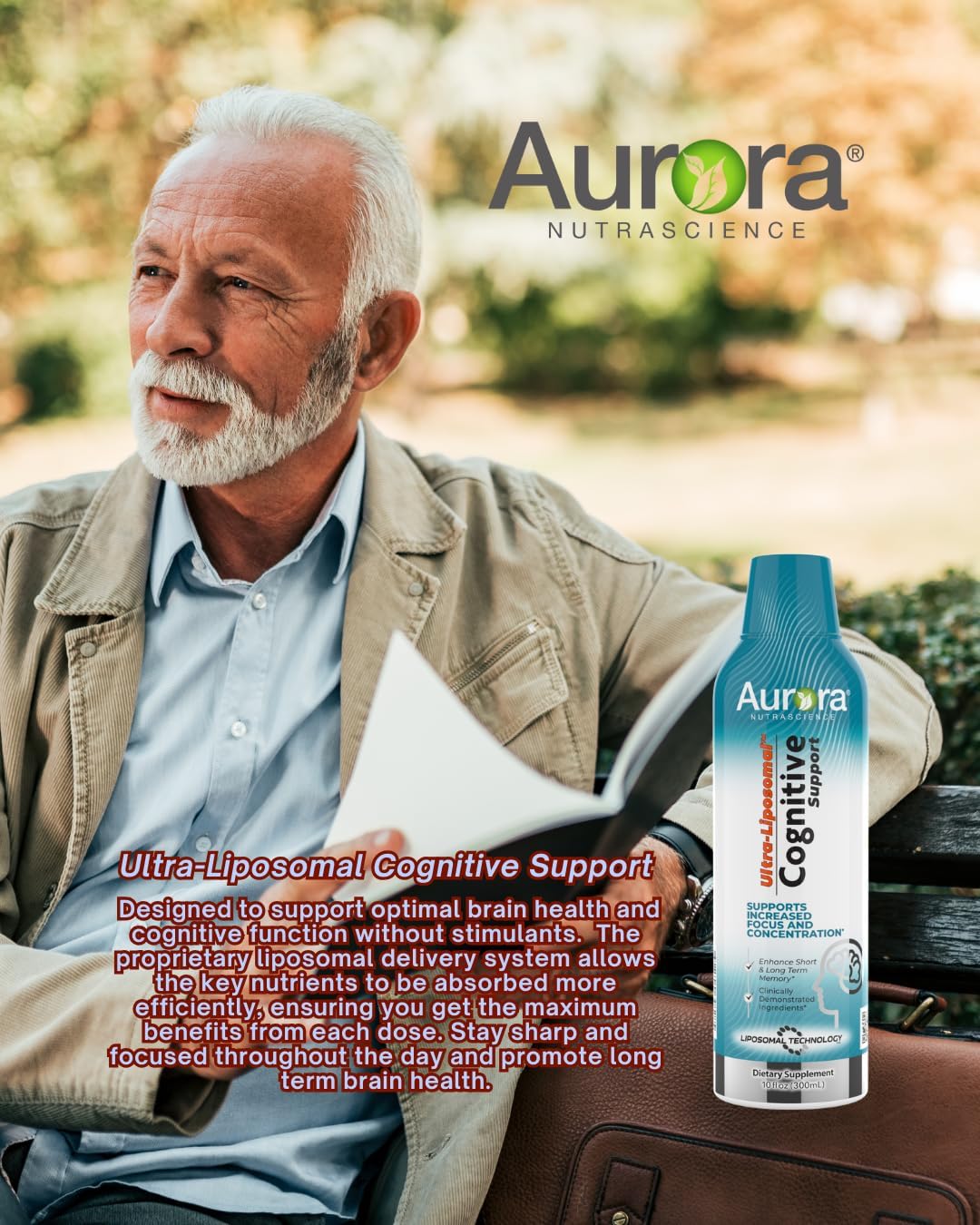 Vida Lifescience Aurora Nutrascience Ultra-Liposomal Magnesium L-Threonate for Cognitive Support, 10 fl oz - BoostGo Australia