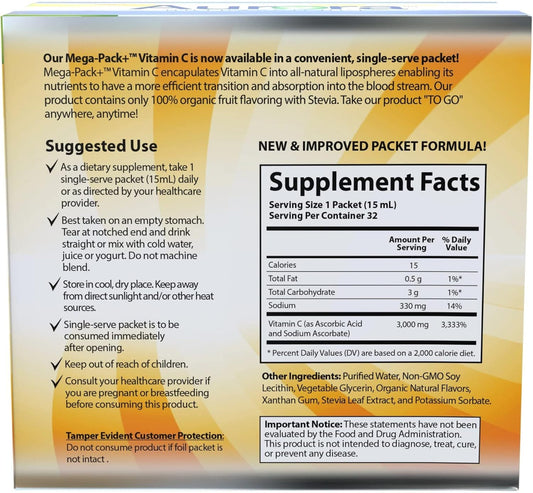 Vida Lifescience Mega-Liposomal Vitamin C 3000mg Liquid Supplement - 32 oz Bottle by Aurora Nutrascience - BoostGo Australia