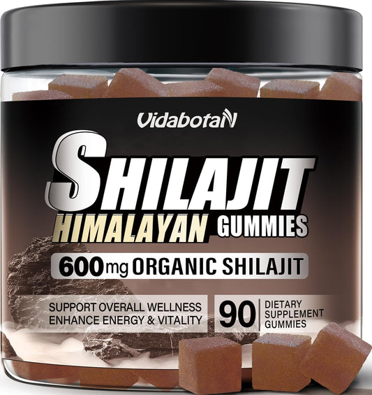 Vidabotan Shilajit Gummies 600 MG - Sugar Free Lemon Flavor - With Ashwagnadha & Black Seed Oil - 90 Gummies - Men & Women's Health Supplement - BoostGo Australia